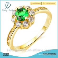 Top quality high polished gold plated gold finger ring designs diamond yellow gold rings